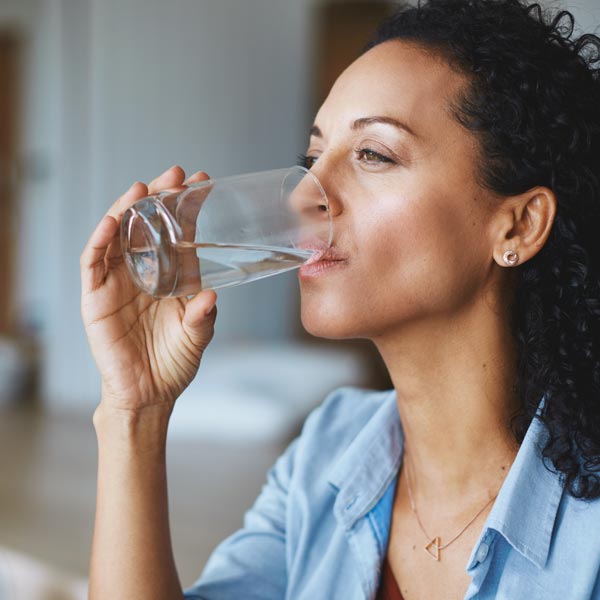 woman drinking water